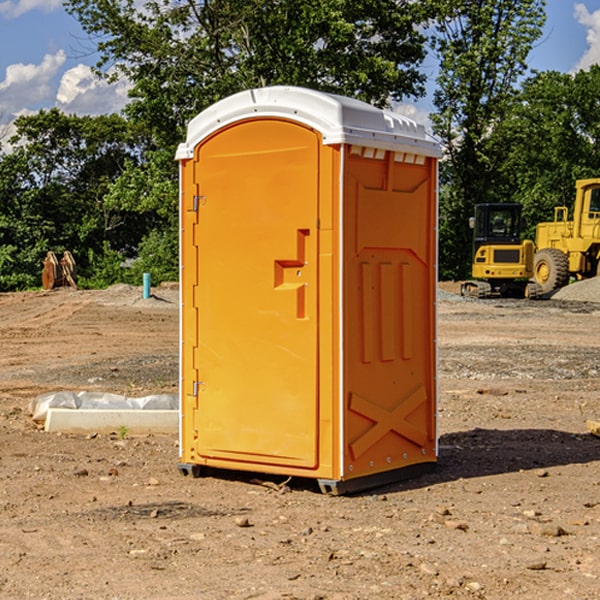 how often are the porta potties cleaned and serviced during a rental period in Mackey